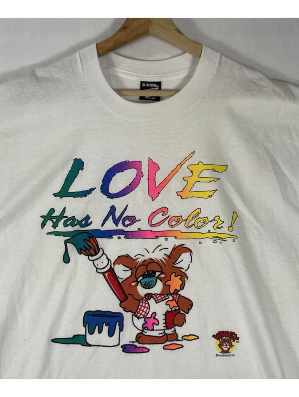 Vintage Love has no Color Woozy Screen Stars Best T-shirt Single Stitch Sz XL